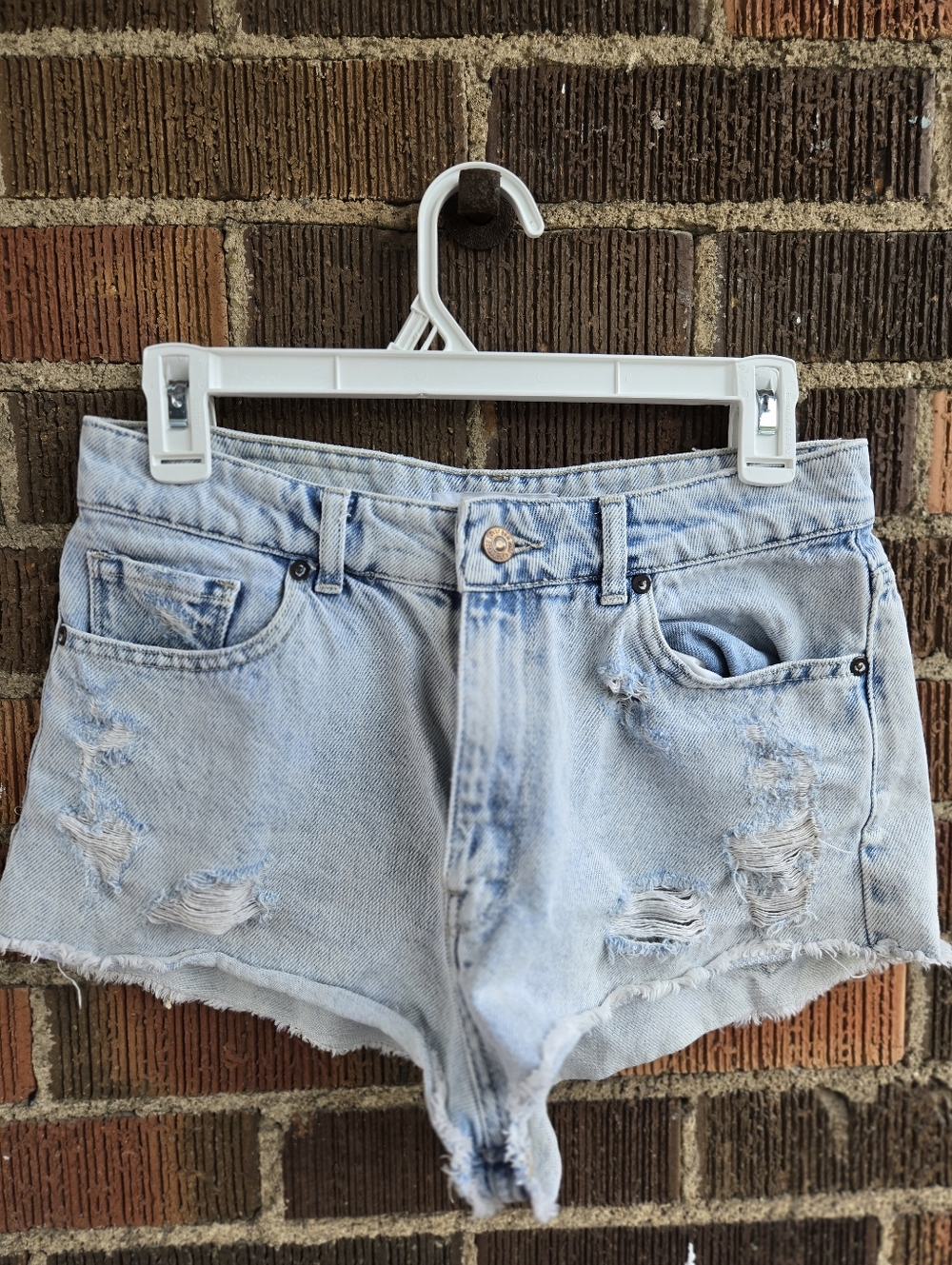 MANGO Light Blue Distressed Women’s Denim Shorts